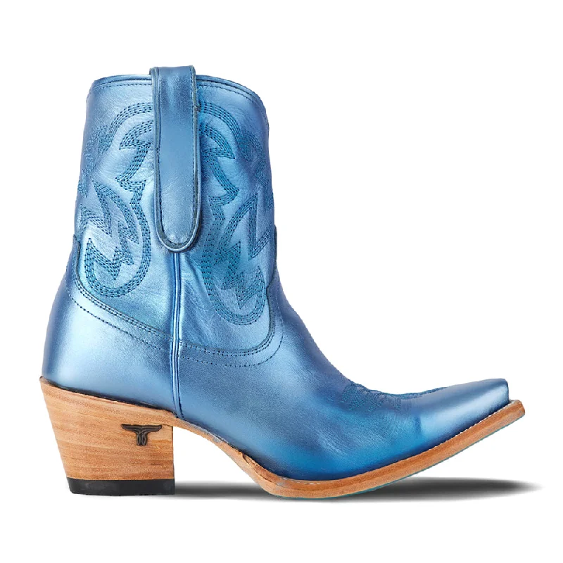 women’s elegant dress shoes -Smokeshow Embroidered Metallic Snip Toe Zippered Cowboy Booties