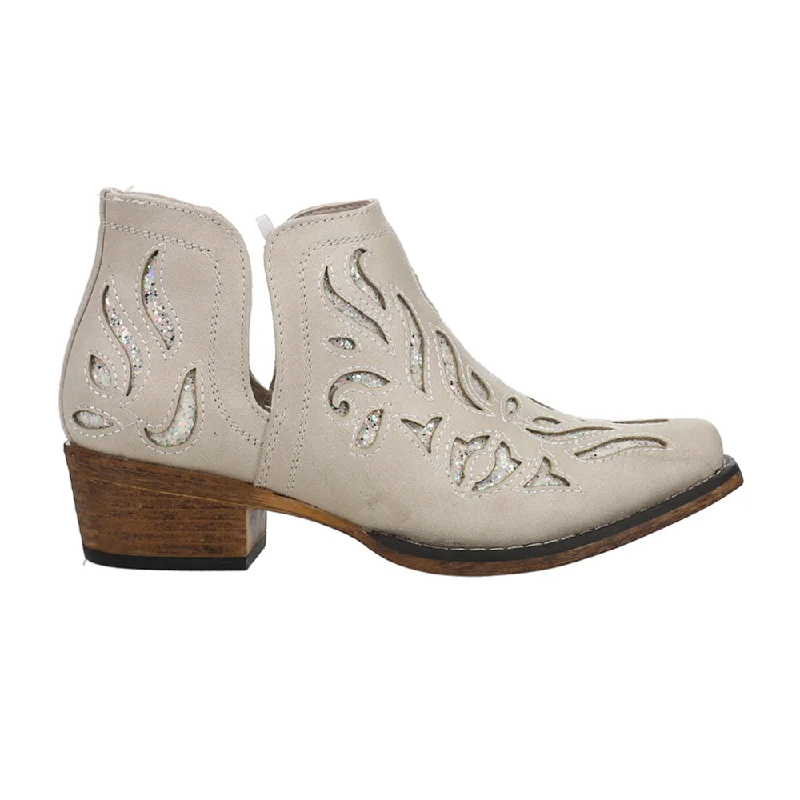 chic wedge shoes for women’s occasions -Ava Glitz Tooled-Inlay Snip Toe Cowboy Booties