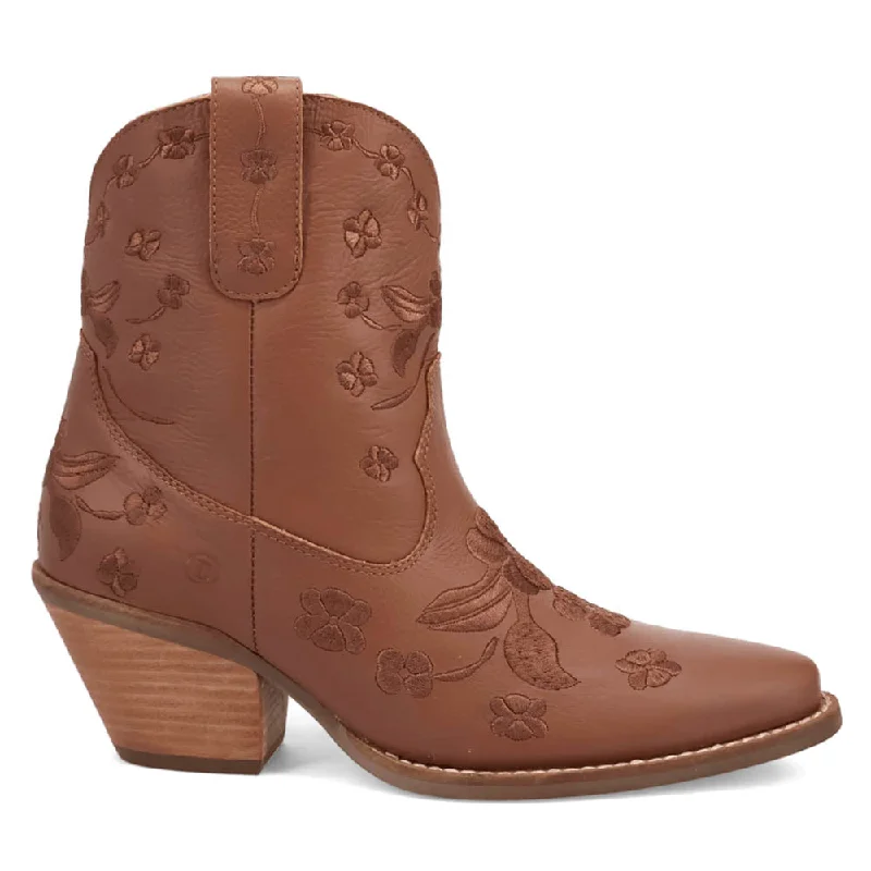 Sweetheart Floral Embroidered Snip Toe Cowboy Booties