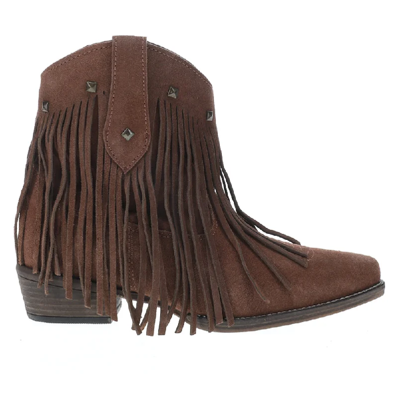 luxury designer sneakers for women -Dusty Fringe Studded Snip Toe Cowboy Booties