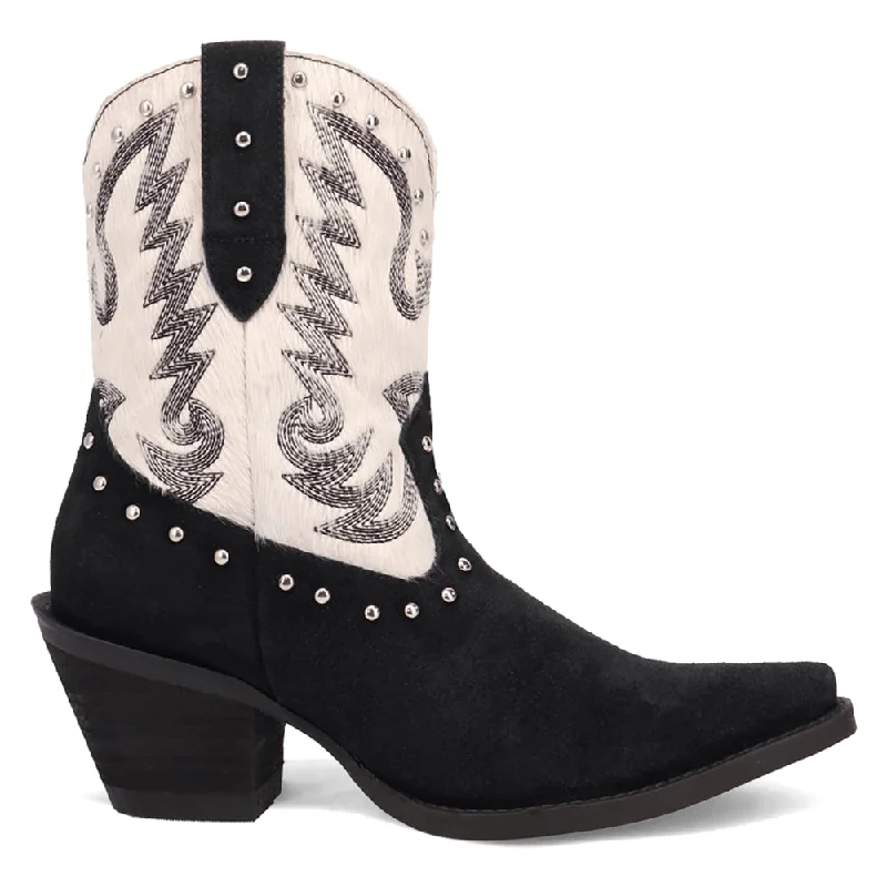 women’s waterproof winter boots -Rodeo Queen Embroidered Studded Snip Toe Cowboy Booties