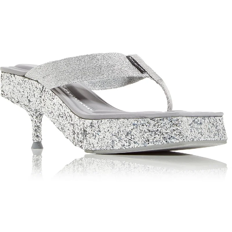 Alexander Wang Womens Jessie Metallic Glitter Heels