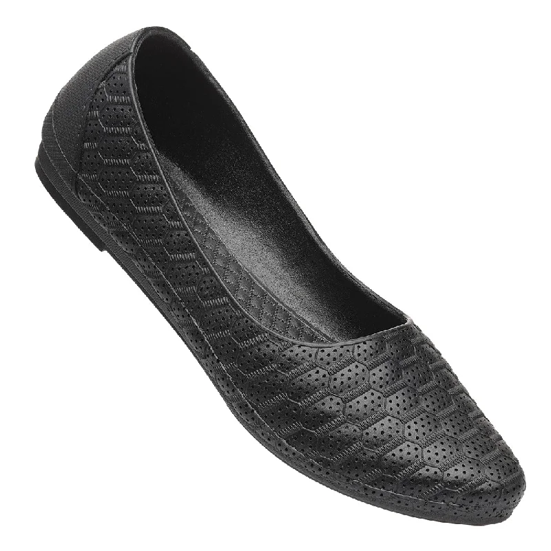 Walkaroo Go Womens Melange Belly Shoes - 12801 Black