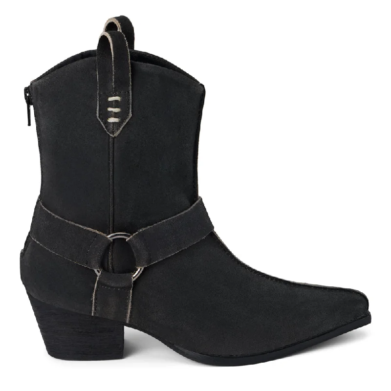 Tombstone Pointed Toe Zippered Cowboy Booties