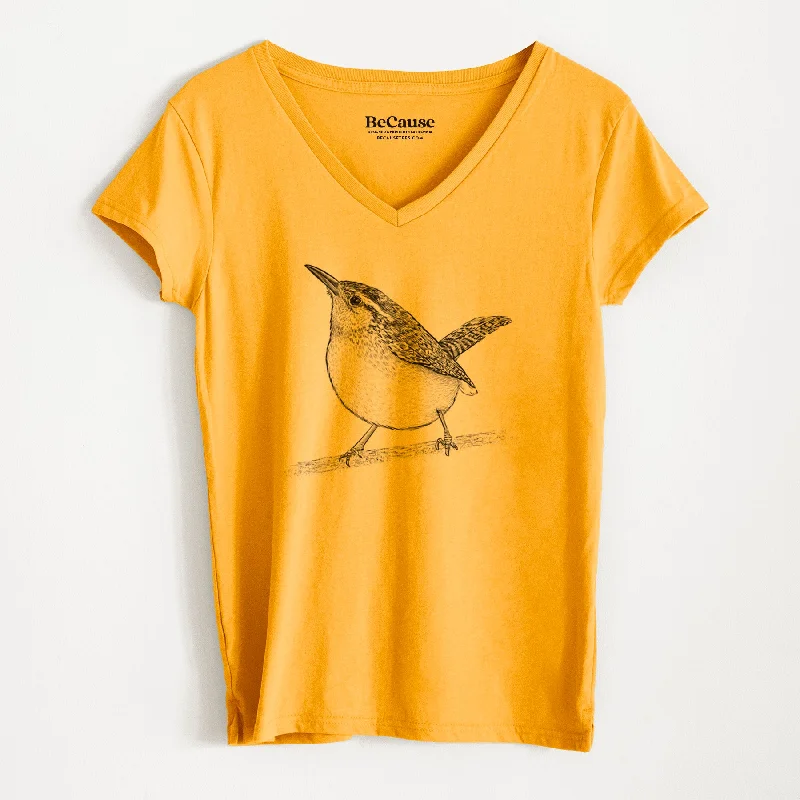 Carolina Wren - Thryothorus ludovicianus - Women's 100% Recycled V-neck