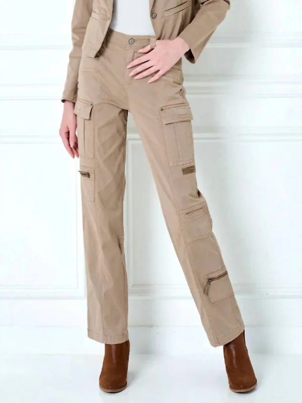 Wrenley Stretch Twill Lyocell Cargo Pant In Buckwheat