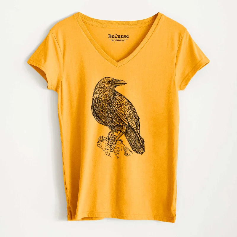 Common Raven - Corvus corax - Women's 100% Recycled V-neck