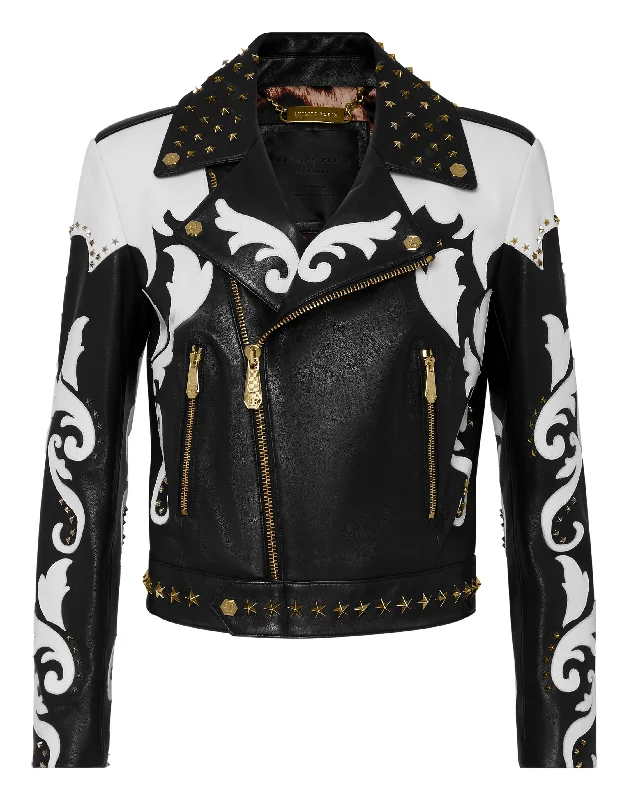 RODEO  INTARSIA  LEATHER BIKER