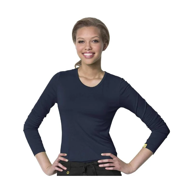 WonderWink Women's Silky Long Sleeve Tee - Navy