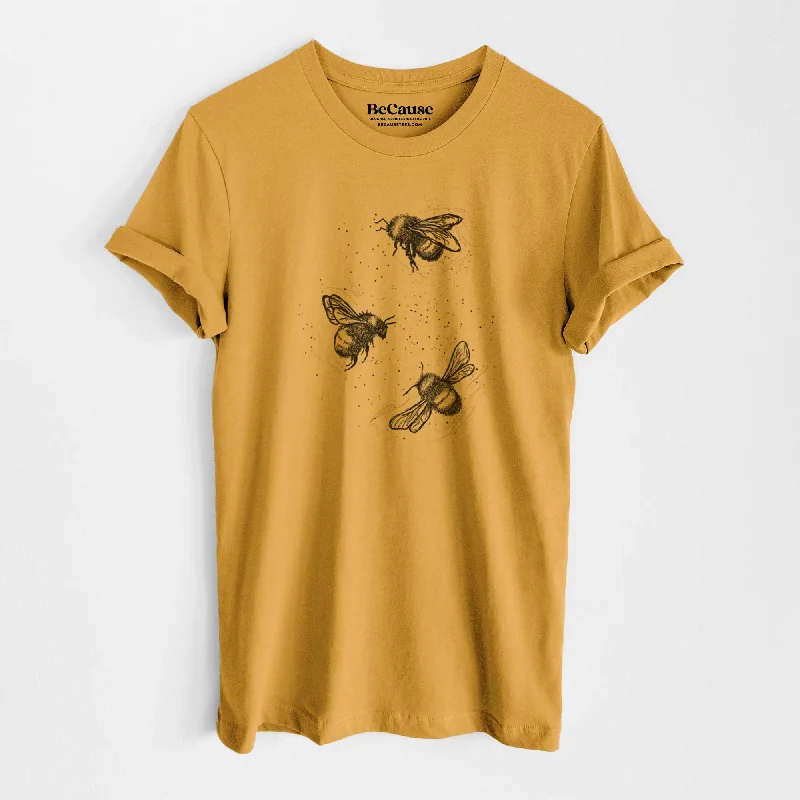 American Bumblebee Trio - Bombus Pensylvanicus - Lightweight 100% Cotton Unisex Crewneck