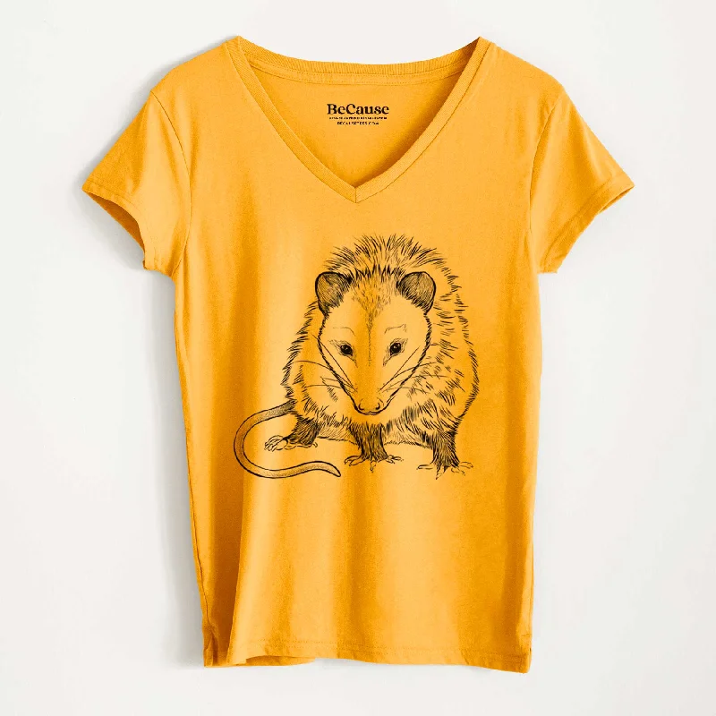 Virginia Opossum - Didelphis virginiana - Women's 100% Recycled V-neck