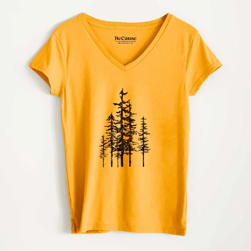 Evergreen Trees - Women's 100% Recycled V-neck