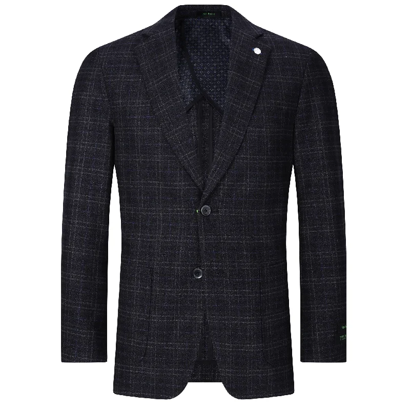 Tom Baine Men Performance Plaid Cashmere Feel Stretch Sport Coat