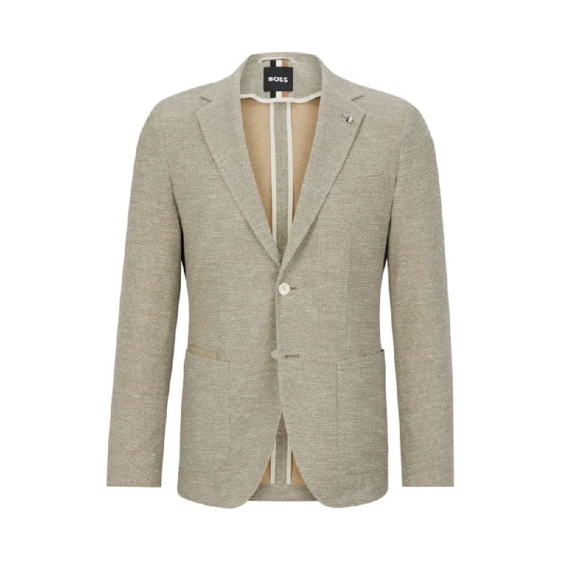 Regular-fit jacket in micro-patterned cloth