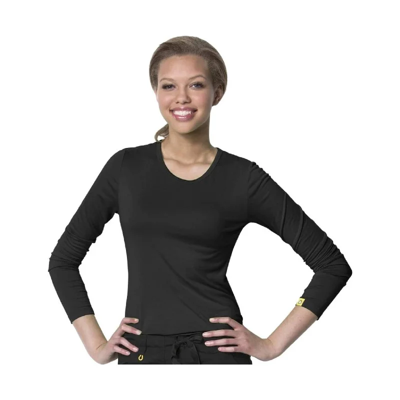 WonderWink Women's Silky Long Sleeve Tee - Black