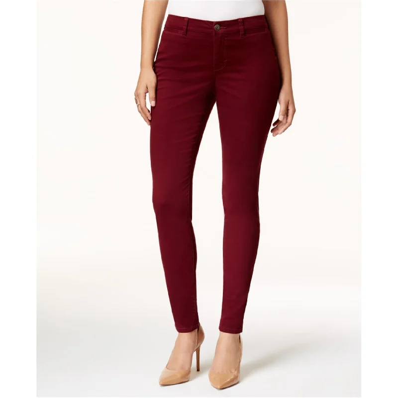 Style & Co. Womens Solid Skinny Fit Jeans, Red, 8