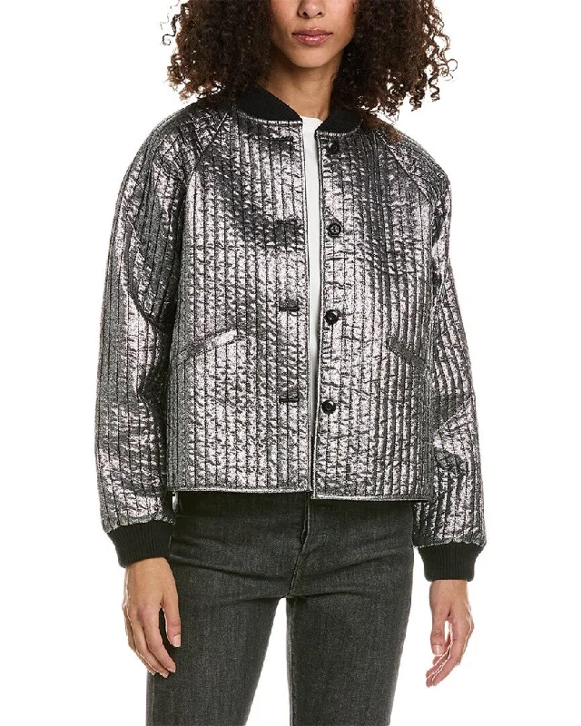 THE GREAT The Metallic Bomber Jacket