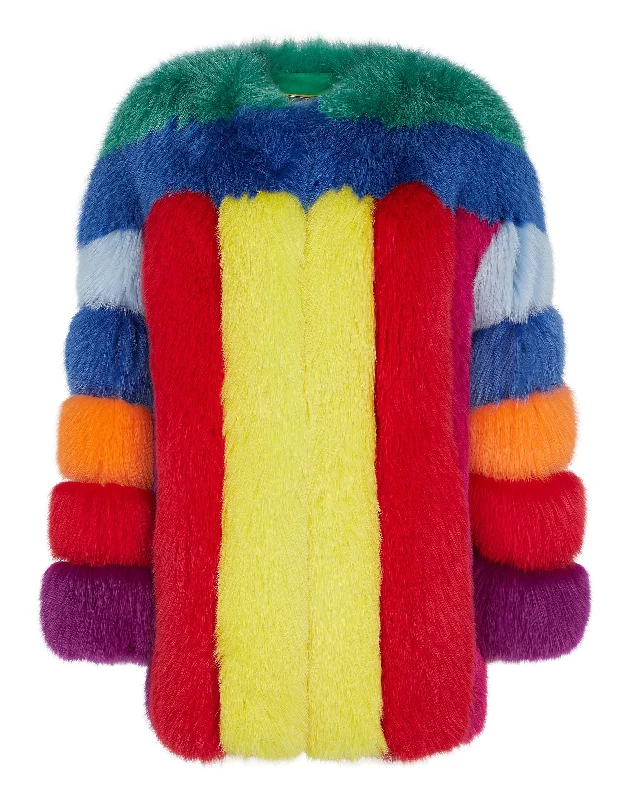 Fox fur Jacket Colorful