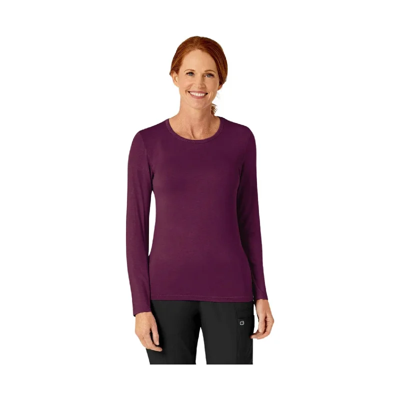 WonderWink Women's Silky Long Sleeve Top - Wine