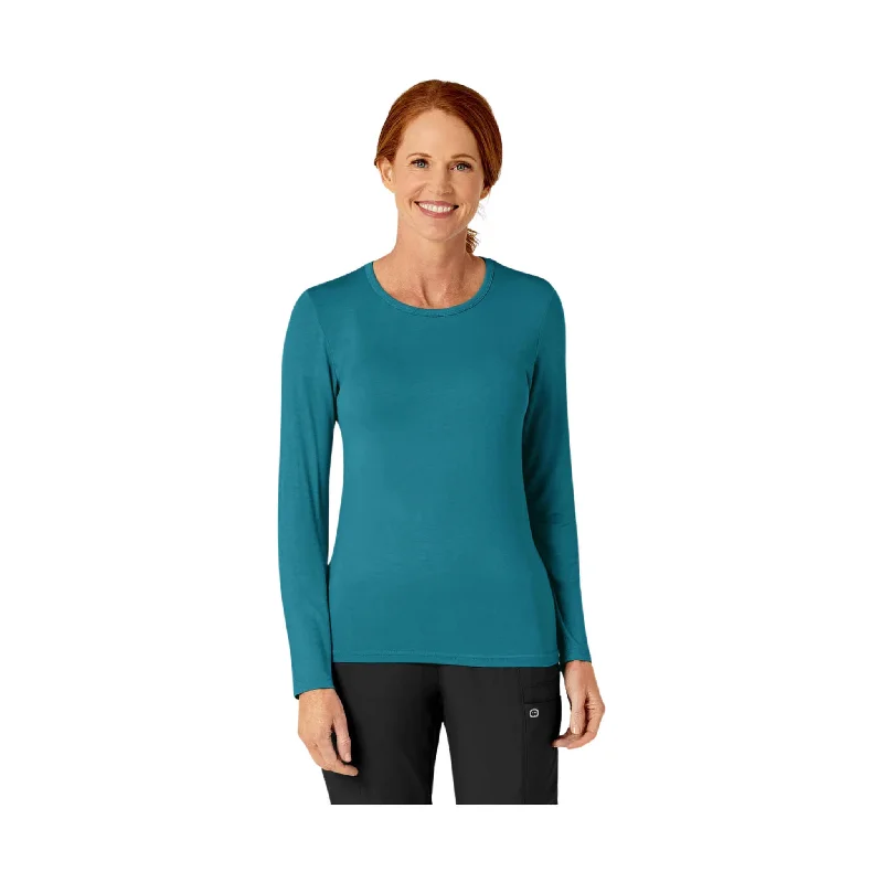 WonderWink Women's Silky Long Sleeve Top - Bay Blue