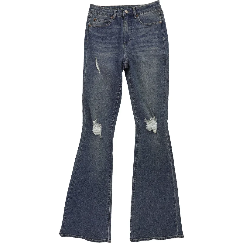 Articles of Society Womens Distressed 1 Flared Jeans, Blue, 26