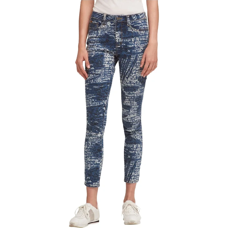 DKNY Womens Splatter Everywhere Cropped Skinny Fit Jeans, Multicoloured, 24