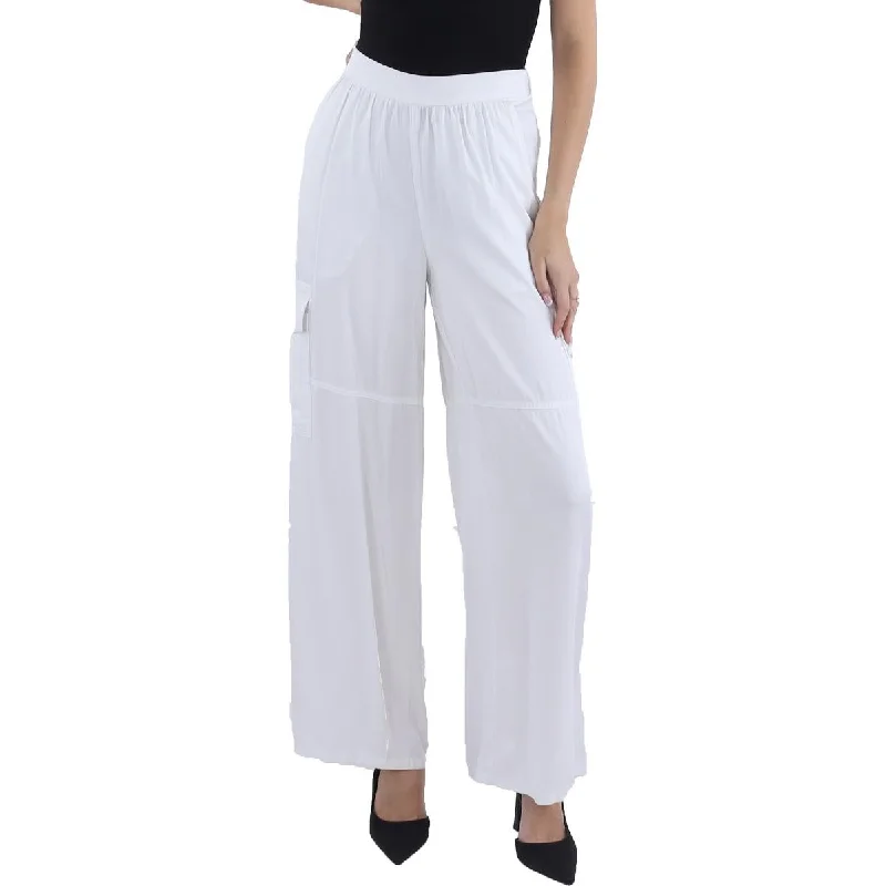 Womens Twill Pull On Wide Leg Pants