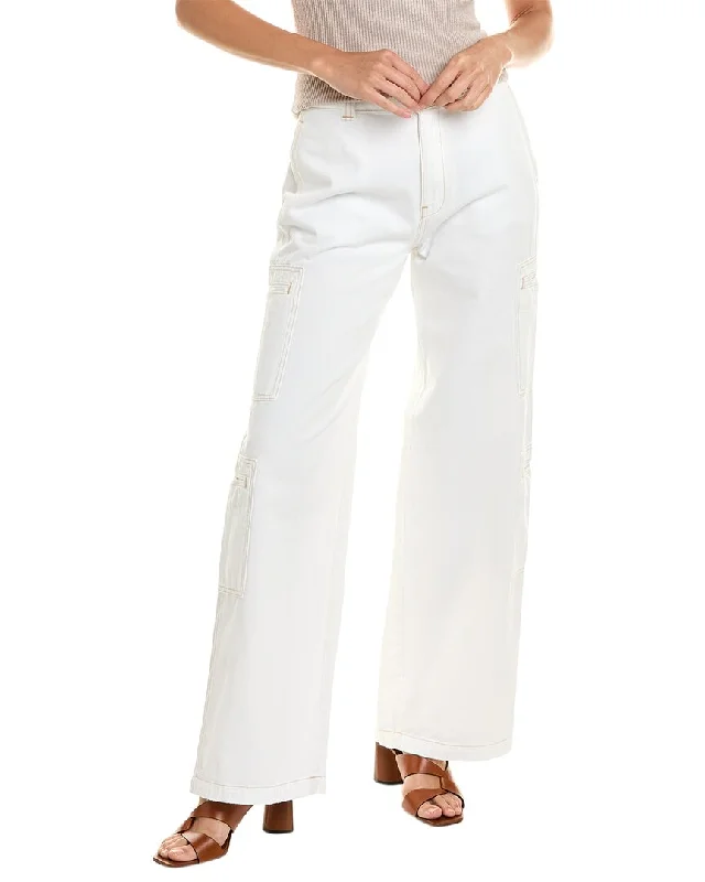 HUDSON Jeans White High-Rise Wide Leg Jean