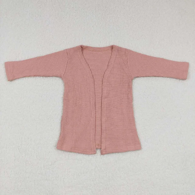 pink color long sleeved cardigan top GT0248