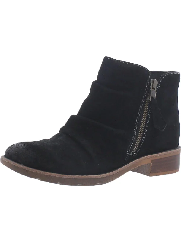 Bassett Womens Leather Block Heel Ankle Boots