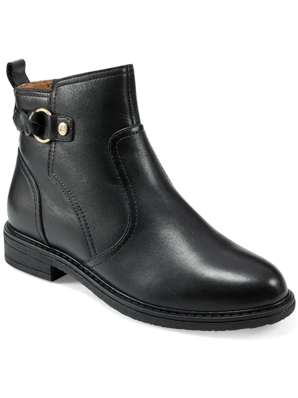 Jules Womens Leather Almond Toe Ankle Boots