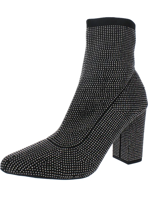 Kellie Womens Rhinestone Pull On Booties