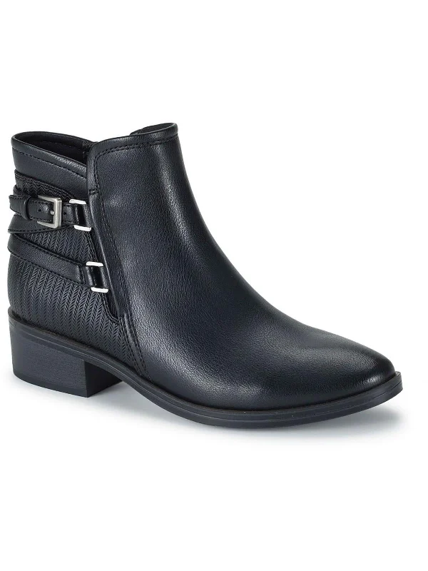 Mackenzie Womens Faux Leather Ankle Booties