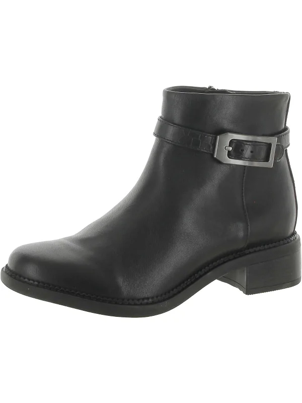 Maye Grace Womens Leather Buckle Ankle Boots