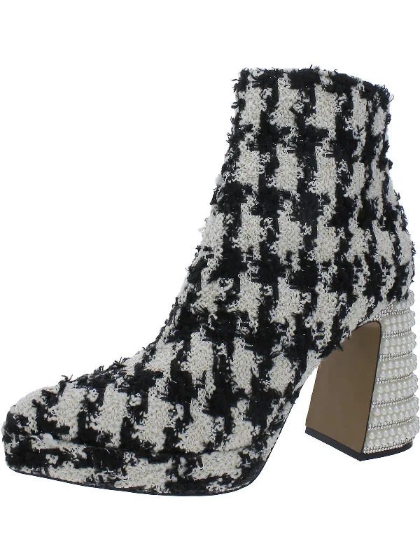 Raylan Womens Tweed Metallic Ankle Boots