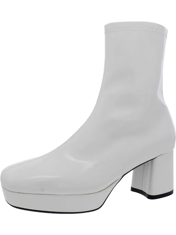 Sussex Womens Patent Platform Ankle Boots