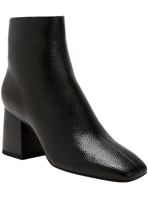 The Geminni Womens Faux Leather Square Toe Booties