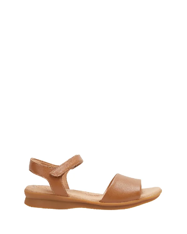 Womens Hush Puppies Nigella Pl Tan Sandals Slip On Shoes