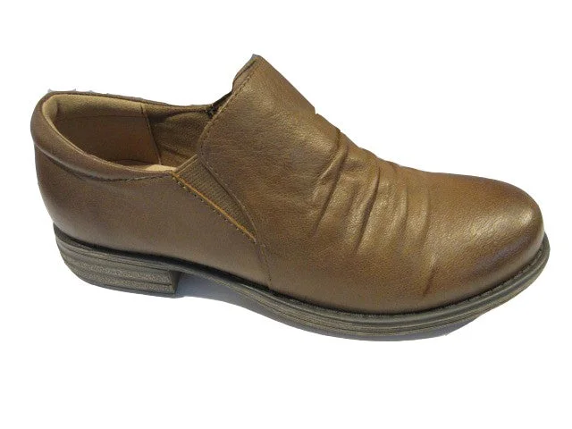 Womens Natural Comfort Carter Leather Flats Slip On Coffee Shoes