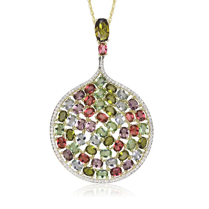 Monfort Multicolor Round Pendant Necklace