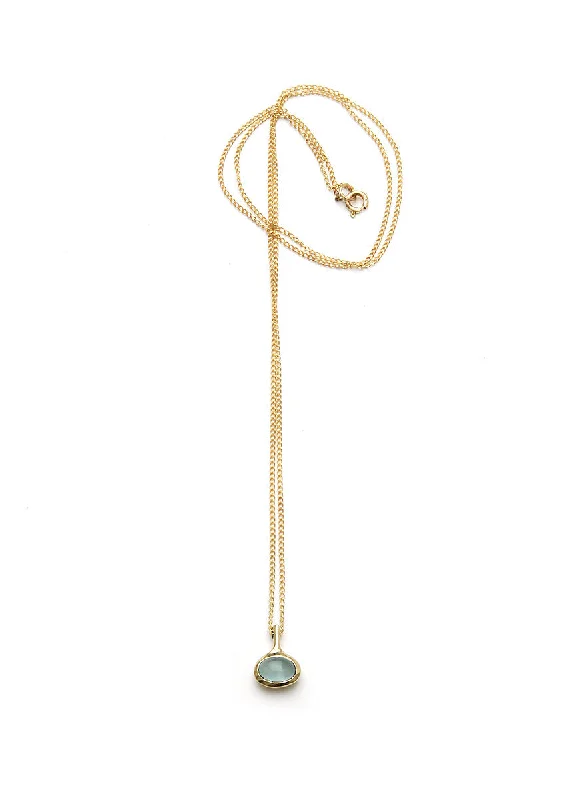 Aquamarine Necklace 14k 18"