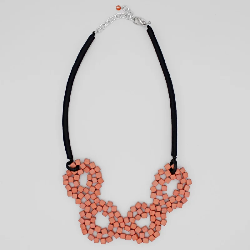 Peach Elyse Beaded Necklace