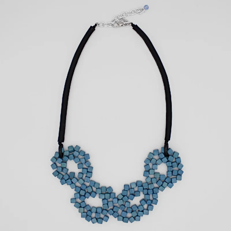 Blue Elyse Beaded Necklace