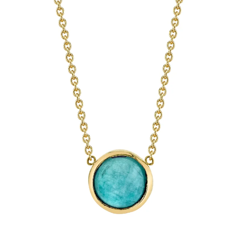 Round Cab Necklace - Amazonite