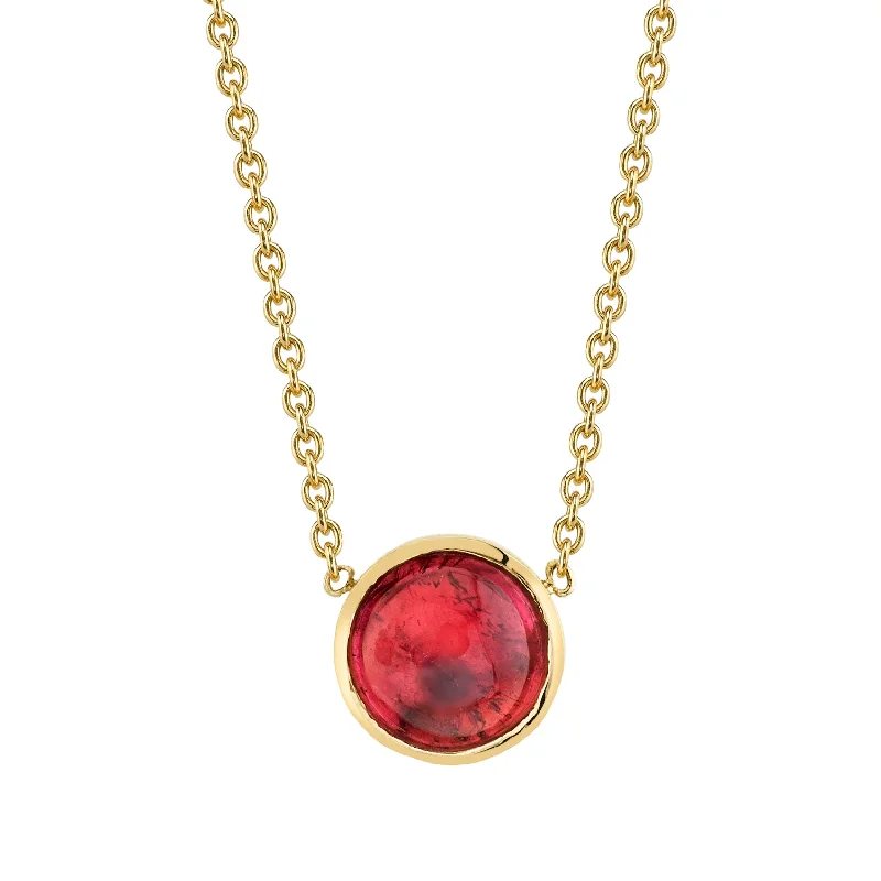 Round Cab Necklace - Tourmaline