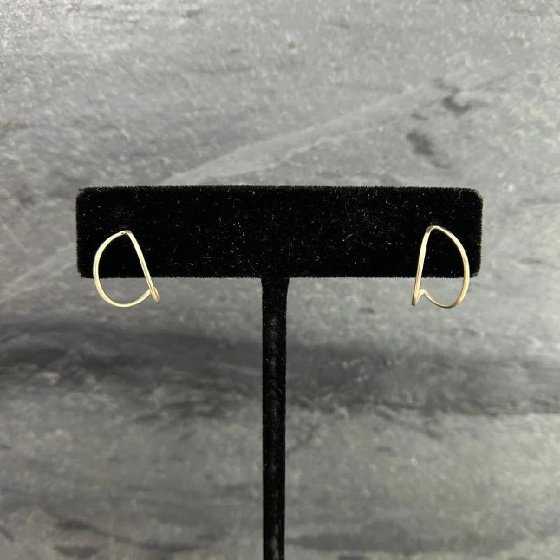 14k Moonlight Hoop Studs