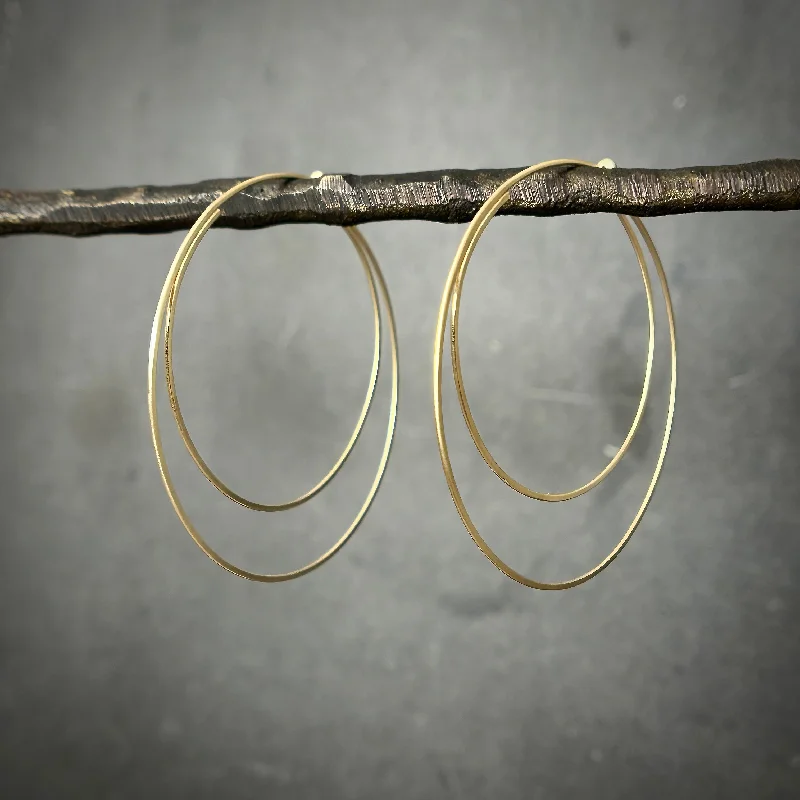 14k Open Moon Hoops