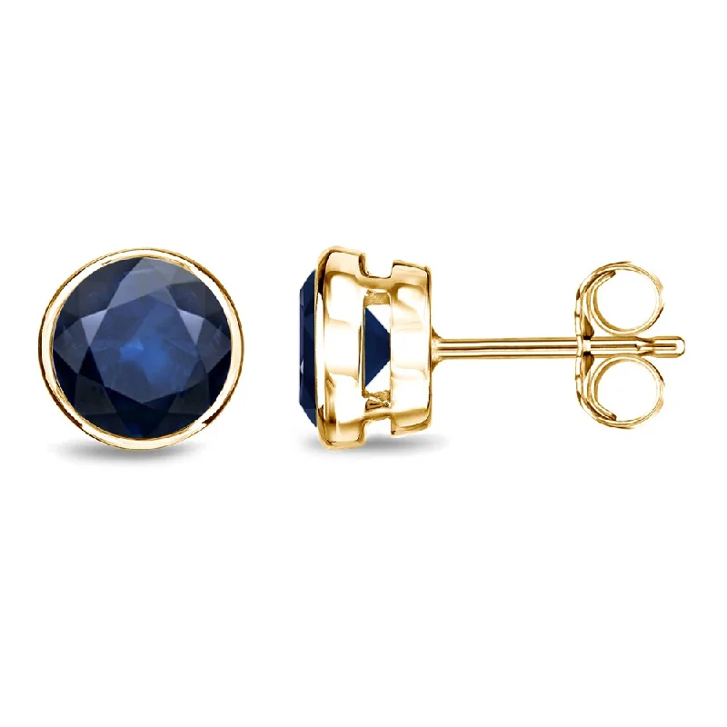 Auriya 14k Gold Bezel-set Sapphire Stud Earrings 1 1/2ctw