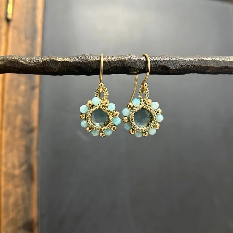 Caged Aquamarine Earrings