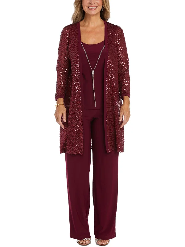 Womens Mesh 4PC Pant Suit